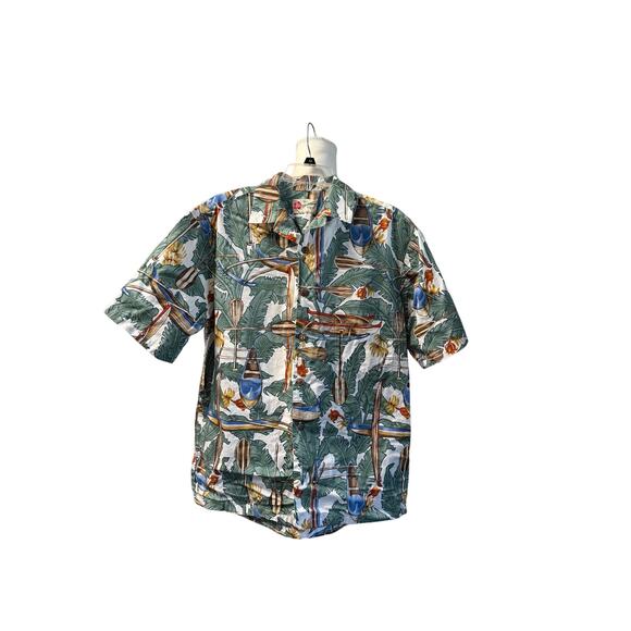 Hilo Hattie button up Hawaiian palm tropical men Shirt - M short sleeve - Picture 5 of 10